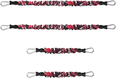Workout set met weerstandbanden - 8 stapelbare banden - afneembare fitnessstang - thuis trainen - ShopVlot