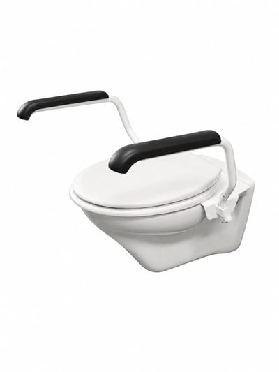 Jadacare - Toiletbeugel set /Toiletsteun Set - met opklapbare armsteunen - Staal Wit