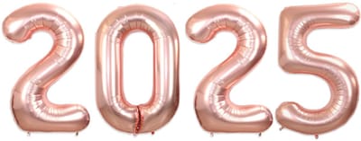 Folie Ballon Cijfer 2025 Oud En Nieuw Versiering Nieuw Jaar Feest Artikelen Happy New Year Decoratie Rose Goud - XL