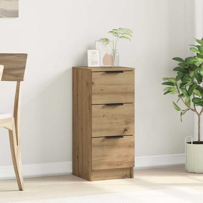 vidaXL - Dressoir - 30x30x70 - cm - bewerkt - hout - artisanaal - eikenkleur