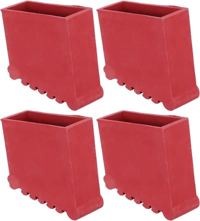 Rubberen Laddervoetkappen - Ladderpootbeschermers Antislip - Elektrische Werkzaamheden - Schokabsorberend Isolerend - 9.20X9.10X3.70CM - Rood