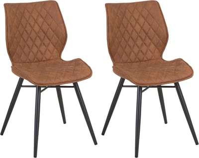 LISLE - Eetkamerstoel - Goudbruin - Polyester