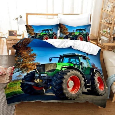 Tractor Beddengoedset 3D Print Boerderijgereedschap Kar Huisdecoratie Kussensloop Dekbedovertrek Schattig Cadeau Voor Familie en Vrienden 228x228cm