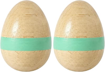Houten Eieren Shaker - Maracas Set - Muziek Maken - Comfortabele Grip - 6 x 4 cm - Houtkleur