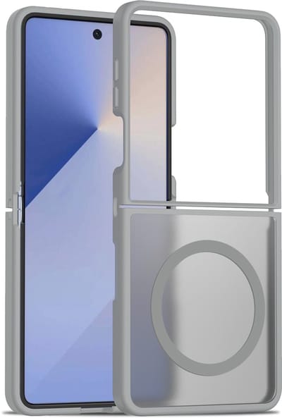 Hoesje Geschikt voor Samsung Galaxy Z Flip 7 - Grijs - Casemania Matte Armor Back Cover - Geschikt voor MagSafe