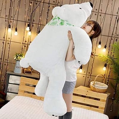 Pluche IJsbeer Knuffel - Grote Beer Pop - Decoratie en Knuffelen - Zacht PP Katoen Vulling - 100 cm - Wit