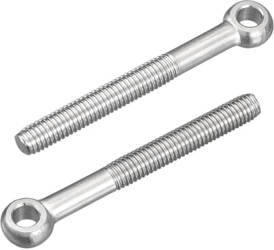 4 stuks ringschroef M5 x 45 mm ophangschroeven 304 roestvrij staal machine schouder ophangbeugel oogschroef voor pijpleidingen afsluitkleppen gebouw bevestigingselementen zilver