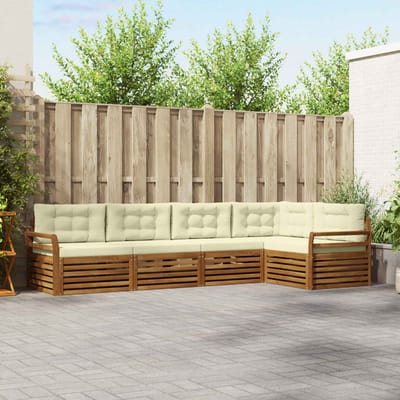 vidaXL - Buiten - bank - set - 5 - st - Natuurlijk - en - Crème