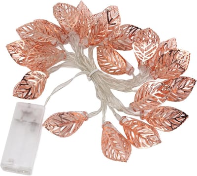 Lichtketting met Bladslinger - Decoratieve Verlichting - Feestelijke Decoratie - Waterdichte LED Lampjes - 20 Lampjes - Roségoud