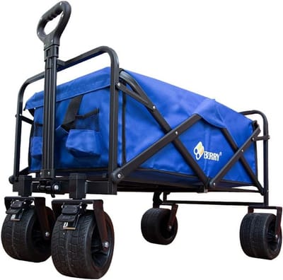 Opvouwbare Tuinwagen voor Camping en Strand - 150 kg Capaciteit, Verstelbare Handvatten, All-Terrain Wielen