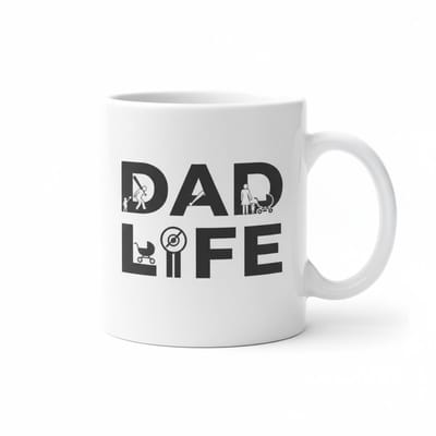 Grappige Vaderlife Koffiemok 330ml – “Dad Life” – Perfect Cadeau voor Vaders, Nieuwe Papa’s & Vaderdag