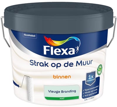 Flexa - Strak Op De Muur Binnen Mat - Vleugje Branding - Mengverf - 2,5 L