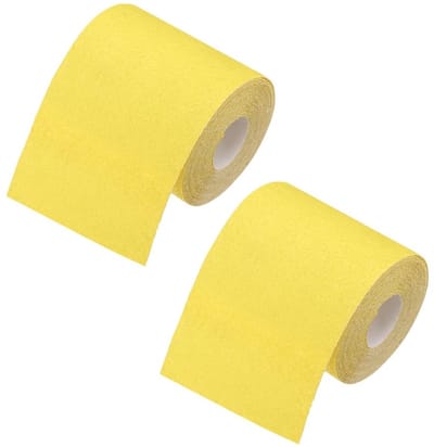 Set van 2 Schuurrollen 93 mm x 5 m, Gele Korrel 120 Schuurpapier voor Hout, Metaal en Staal, Perfect voor Handschuurmachines