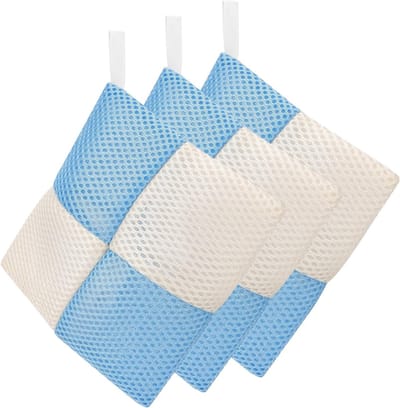 3 Pack Zeep Saver Pouch met rits, exfoliërende body spons scrubber voor douche en bad, mesh schuim zak voor optimale reiniging en verzorging