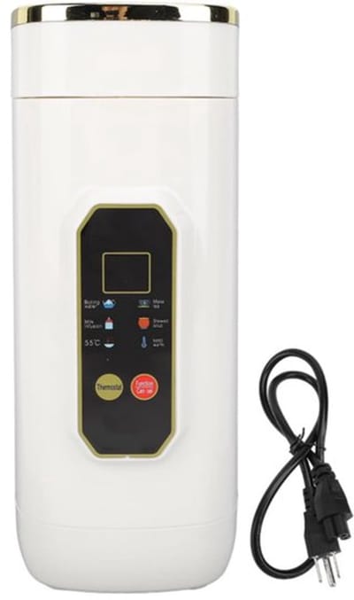 Elektrische waterkoker - Waterfles - Drinkfles - Draagbare waterkoker - Elektrische waterdispenser - 650 ml - 316 roestvrij staal - Wit