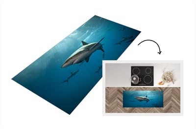 Keukenloper - Loper keuken - Groep haaien - 120x50 cm - Keukenloper vinyl