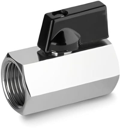 Mini Kogelkraan Messing Verchroomd 1/2" Binnendraad