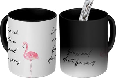 Magische Mok - Foto op Warmte Mokken - Koffiemok - Live, travel, adventure, bless and don't be sorry - Quotes - Spreuken - Reizen - Magic Mok - Beker - 350 ML - Theemok - Mok met tekst