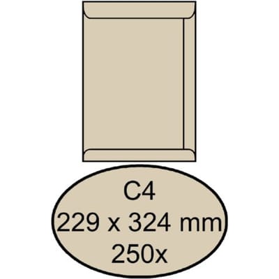 Envelop Quantore akte C4 229x324mm creme kraft 250 stuks