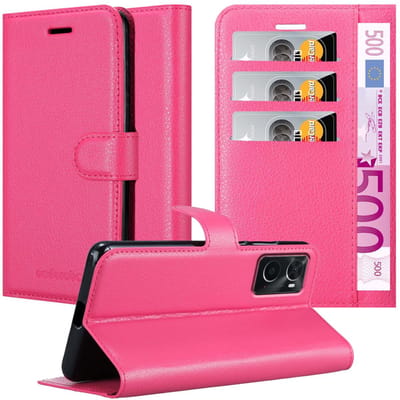 Cadorabo Hoesje geschikt voor Oppo A36 / A76 / A96 4G / K10 4G / Realme 9i in KERSEN ROZE - Beschermhoes met magnetische sluiting, standfunctie en kaartvakje Book Case Cover Etui