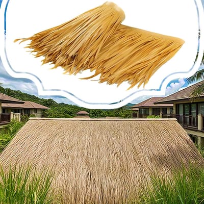 Kunstmatig rieten dakrol - Synthetisch strooien dak - Buitenruimte decoreren - Waterdicht en duurzaam - 50 cm breed - Strokleur