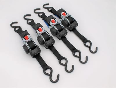 4x Automatische Spanbanden met S-Haken - 1.8m x 25mm - Voorzetkracht 300/600 daN