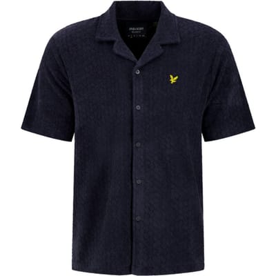 Lyle & Scott - Overhemd Donkerblauw Lyle&scott Honeycomb Korte Mouw Overhemd Donkerblauw Sw2407v