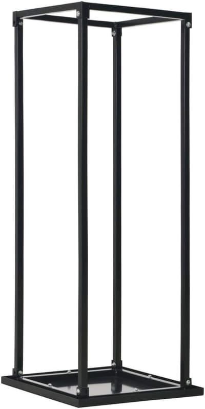Houtopslag Rek - Houtstapelaar - Haardhout Opslag - Met Stabiliteitsvoet - 37x37x113 cm - Zwart