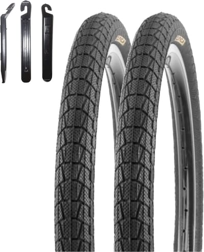 Fietsbanden Set - Banden Fiets - BMX Gebruik - Inclusief Bandenlichters - 20 x 1.95 - Zwart