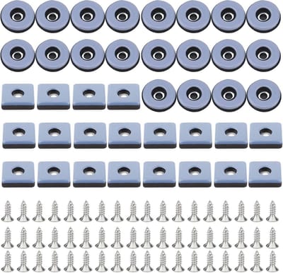 Meubelglijders Set van 40 Stuks - Ronde en Vierkante Stoelglijders met Schroeven voor Zware Meubels - Perfect voor Houten Vloeren en Tegels
