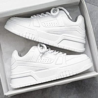 Origineel Merk Heren Sneakers Mode Platform Casual Schoen Skateschoenen voor Heren Vetersportschoenen Wit Zwart Tenis Schoenen 39 white