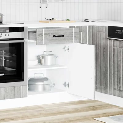 vidaXL - Onderkast - Lucca - bewerkt - hout - grijs - sonoma - eikenkleur