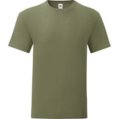 Fruit of the Loom Iconisch T-shirt voor heren (set van 5) (Klassiek Olijfgroen)