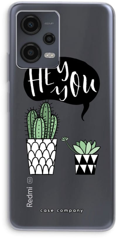 Case Company® - Hoesje geschikt voor Xiaomi Redmi Note 12 hoesje - Hey you cactus - Soft Cover Telefoonhoesje - Bescherming aan alle Kanten en Schermrand