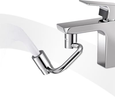 SnelShoppen - 1080° Rotatable Kraanverlengstuk, Verstelbare Kraanarm met 2 Waterjets, Volledige Rotatie voor Wastafel, Eenvoudige Installatie Zonder G