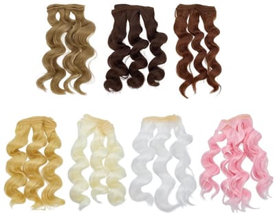 Allecto - 7 kleuren popperuk - DIY haarextensie set - gemengd kleuren - perfect voor poppenstyling - creatieve knutselaccessoires - voor volwassenen