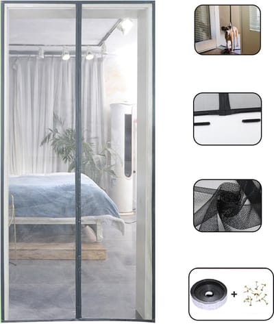 Magnetisch Anti-muggenhor Zomer Serie - Deurhor - Breed Klittenband - Duurzaam Glasvezel - Rookbestendig-100x210cm- Zwart