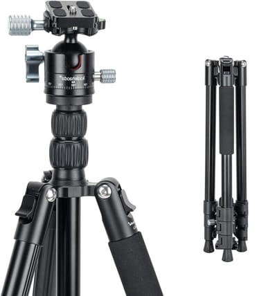Lichtgewicht Aluminium Reisstatief 178 cm met 360° Kogelkop voor DSLR en Smartphone