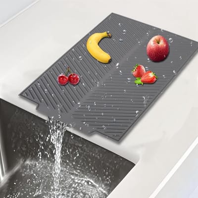 Dailygoods- Afdruipmat Siliconen - Opvouwbaar - Hittebestendig - Sneldrogend - 43 x 34 x 0,45 cm - Voorkomt watervlekken en bacteriegroei - Droogmat