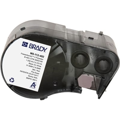 Brady M5-112-492 Freezerbondz polyester labels zwart op wit | 9,53 mm x 31,75 mm (origineel)