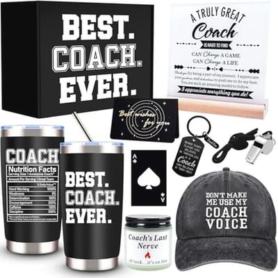 JTAMOHI Coach Cadeaus voor Mannen Vrouwen, 20oz Beste Coach Ooit Tumbler Geschenken, Dank U Coach Geschenken, Verjaardag Kerstcadeaus voor Coach, Voetbal Voetbal Softbal Basketbal Zwemmen Coach