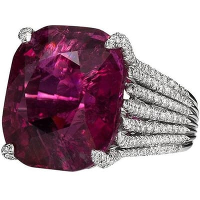 Luxe Ruby Damesring Geometrische Vorm Diamanten Ring Elegant Europees en Amerikaans No. 10 gray