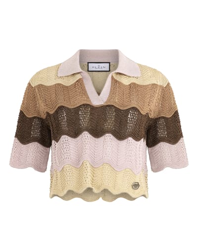 Knitted Polo T-Shirt Color Wave