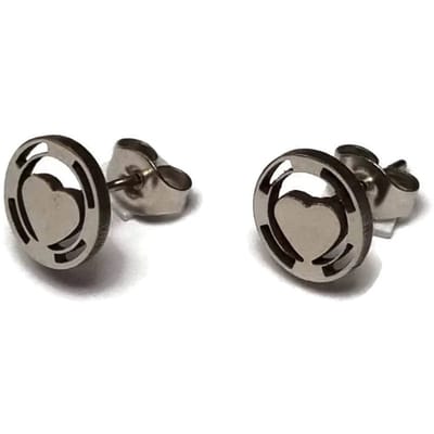 Aramat Jewels | Oorbellen | Stalen Hartjes Oorbellen Zilverkleur 9mm Staal | | | |9mm | Staal | Kinderen, Volwassenen | Verkleurd niet