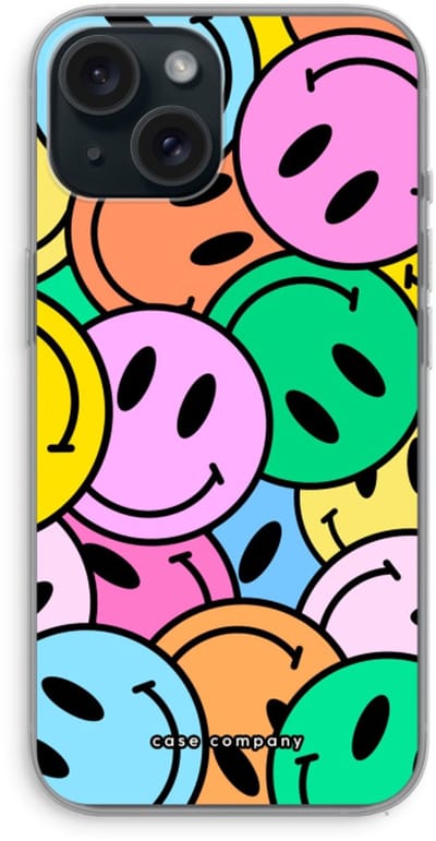 Case Company® - Hoesje geschikt voor iPhone 15 hoesje - Smiley N°1 - Soft Cover Telefoonhoesje - Bescherming aan alle Kanten en Schermrand