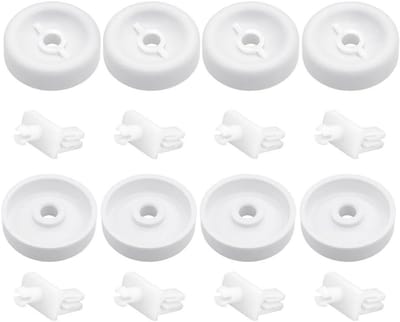 Vaatwasser Wielen - Onderrek Rollers - Soepel Uitschuiven - Hittebestendig ABS - 8 Stuks - Wit