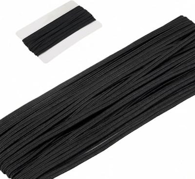 21 m Zwarte Rubber Band - 3 mm Elastische Band voor Broeken, Hoeden en Creatieve Projecten - Hoge Flexibiliteit voor Kleding en Huishoudelijk Gebruik