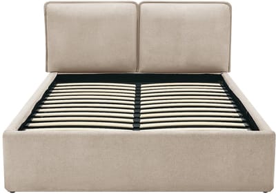 Vente-unique Bed met opbergruimte stof beige 140 x 190 cm