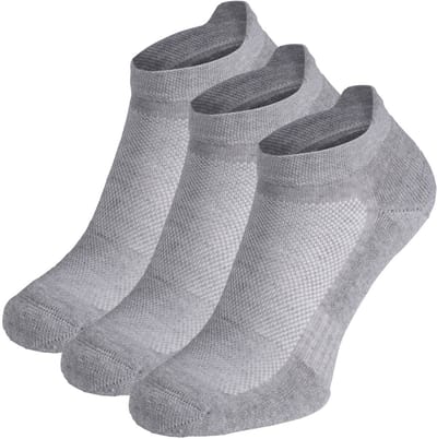 NOMAD® 3-Pack Bio Footie Wandelsokken | Maat 35/38 | Grijs | Bio Katoen | Enkelsokken Dames & Heren | Ademend & Verstevigd | Lage sokken