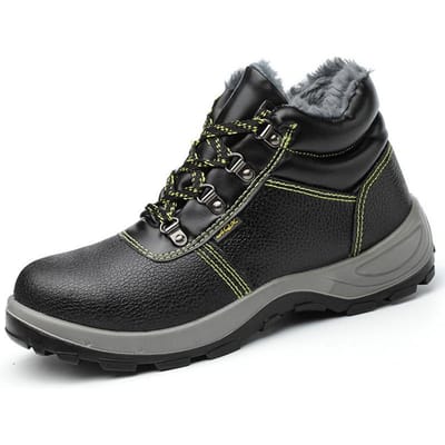 Chaussures de Protection du Travail pour Hommes Anti-Écrasement et Anti-Pénétration Montantes Protection contre le Froid en Hiver Chaudes Chaussures de Travail de Sécurité Protectrices 46 gray